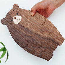 Lade das Bild in den Galerie-Viewer, Handmade Little Bear Wood Dinner Plate - airlando