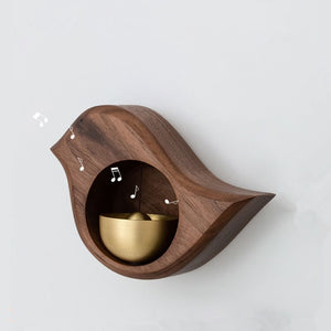 Handmade Black Walnut Bird Doorbell - airlando