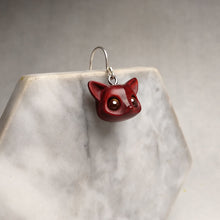 Lade das Bild in den Galerie-Viewer, Handmade Wood Fox Silver Earrings - airlando