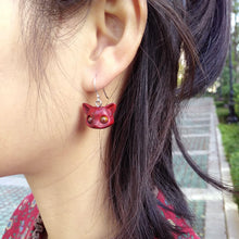 Lade das Bild in den Galerie-Viewer, Handmade Wood Fox Silver Earrings - airlando