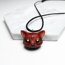 Lade das Bild in den Galerie-Viewer, Handmade Cute Wood Fox Pendant Necklace - airlando