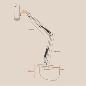 Support de téléphone en métal à bras long réglable 