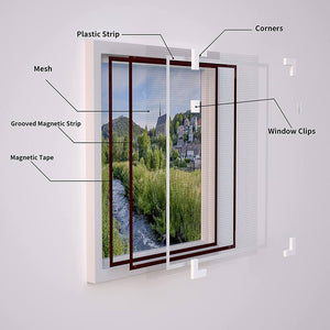 Adjustable Magnetic Window Screen