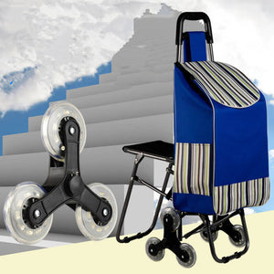 Chariot de courses pliable avec siège
