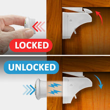 Charger l&#39;image dans la galerie, Serrures d&#39;armoire magnétiques (4 serrures + 1 clé)
