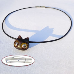 Handmade Cute Wood Cat Necklace - airlando
