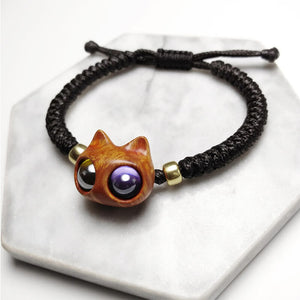 Handmade Wood Cat Bracelet - airlando