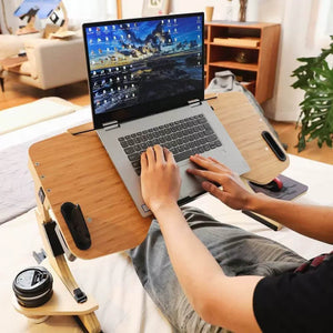 Wood Adjustable Folding Computer Desk - airlando