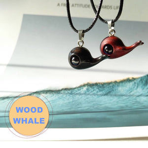 Wood Whale Pendant Necklace - airlando