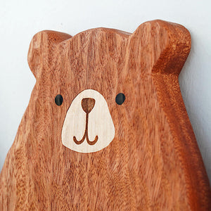 Handmade Little Bear Wood Dinner Plate - airlando