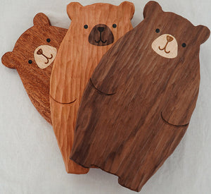 Handmade Little Bear Wood Dinner Plate - airlando