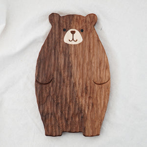 Handmade Little Bear Wood Dinner Plate - airlando