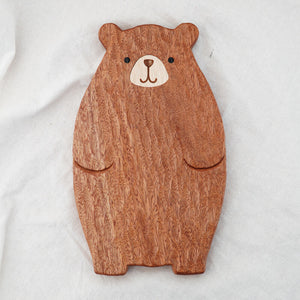 Handmade Little Bear Wood Dinner Plate - airlando