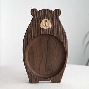 Handmade Little Bear Wood Dinner Plate - airlando