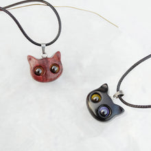 Load image into Gallery viewer, Handmade Wood Carving Cat Necklace - airlando
