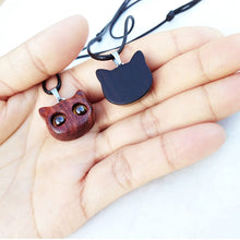 Load image into Gallery viewer, Handmade Wood Carving Cat Necklace - airlando
