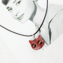 Load image into Gallery viewer, Handmade Wood Carving Cat Necklace - airlando
