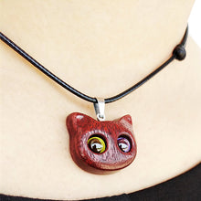 Load image into Gallery viewer, Handmade Wood Carving Cat Necklace - airlando
