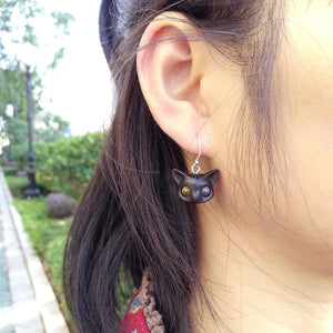 Handmade Wood Fox Silver Earrings - airlando