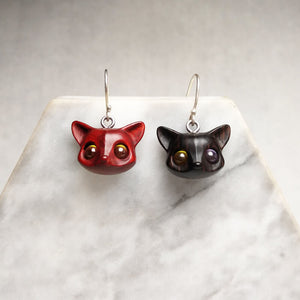 Handmade Wood Fox Silver Earrings - airlando