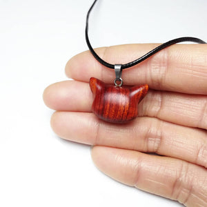 Handmade Cute Wood Fox Pendant Necklace - airlando