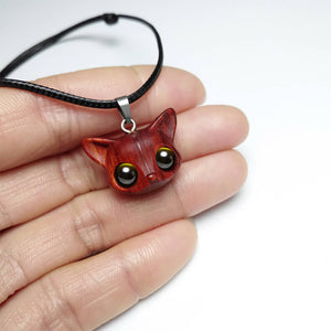 Handmade Cute Wood Fox Pendant Necklace - airlando